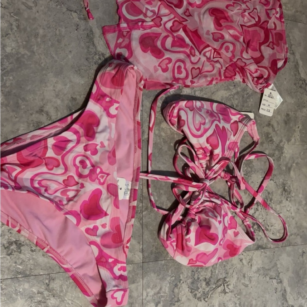 Wild Fable Pink Swirl Bikini Set